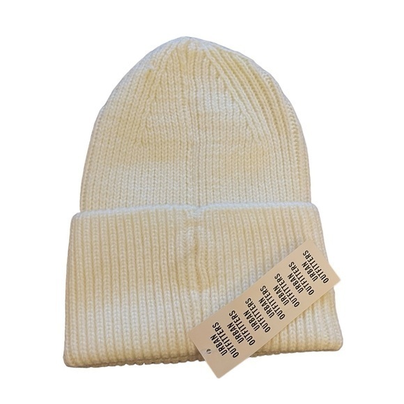 Urban Outfitters Accessories - NWT - Urban Outfitters Women’s Khloe Ribbed Acrylic Knit Beanie (Ivory One Size)